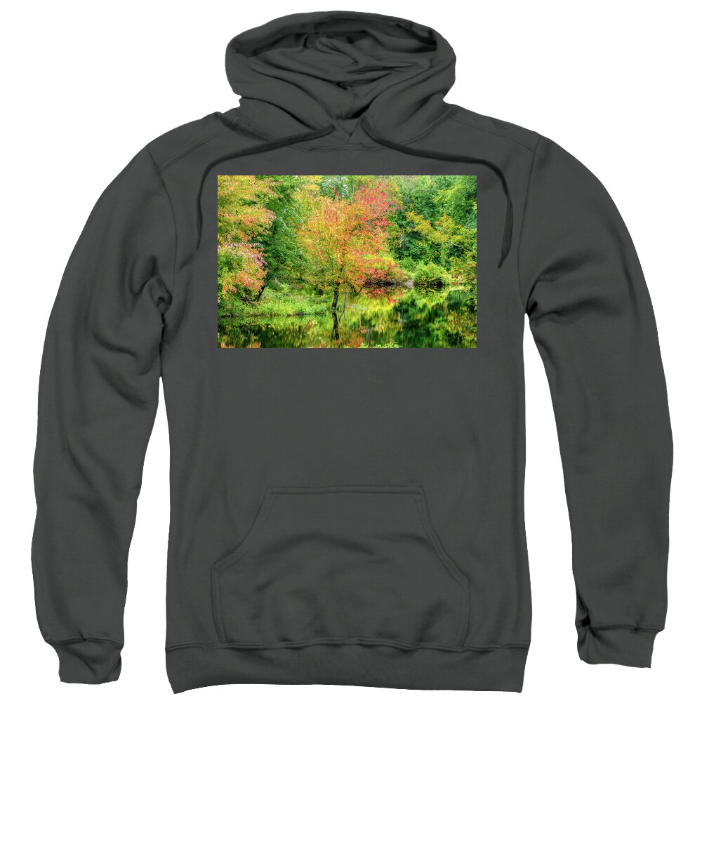 Ipswich River Sweatshirt featuring the photograph Ipswich River Reflections, Topsfield MA. by Michael Hubley