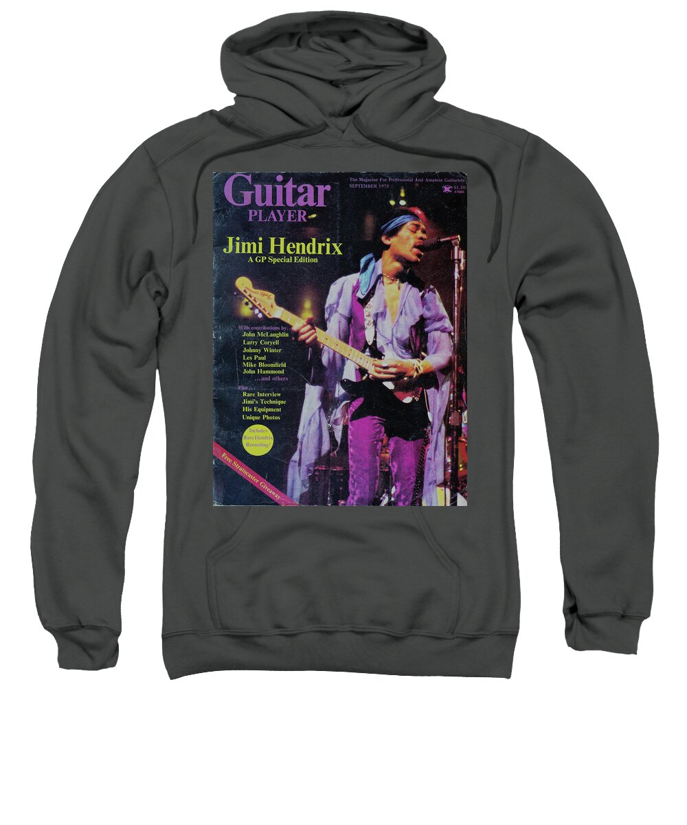Jimi Sweatshirt featuring the photograph Jimi Hendrix On Cover Of Guitar Player 1975 by Patrick Nowotny