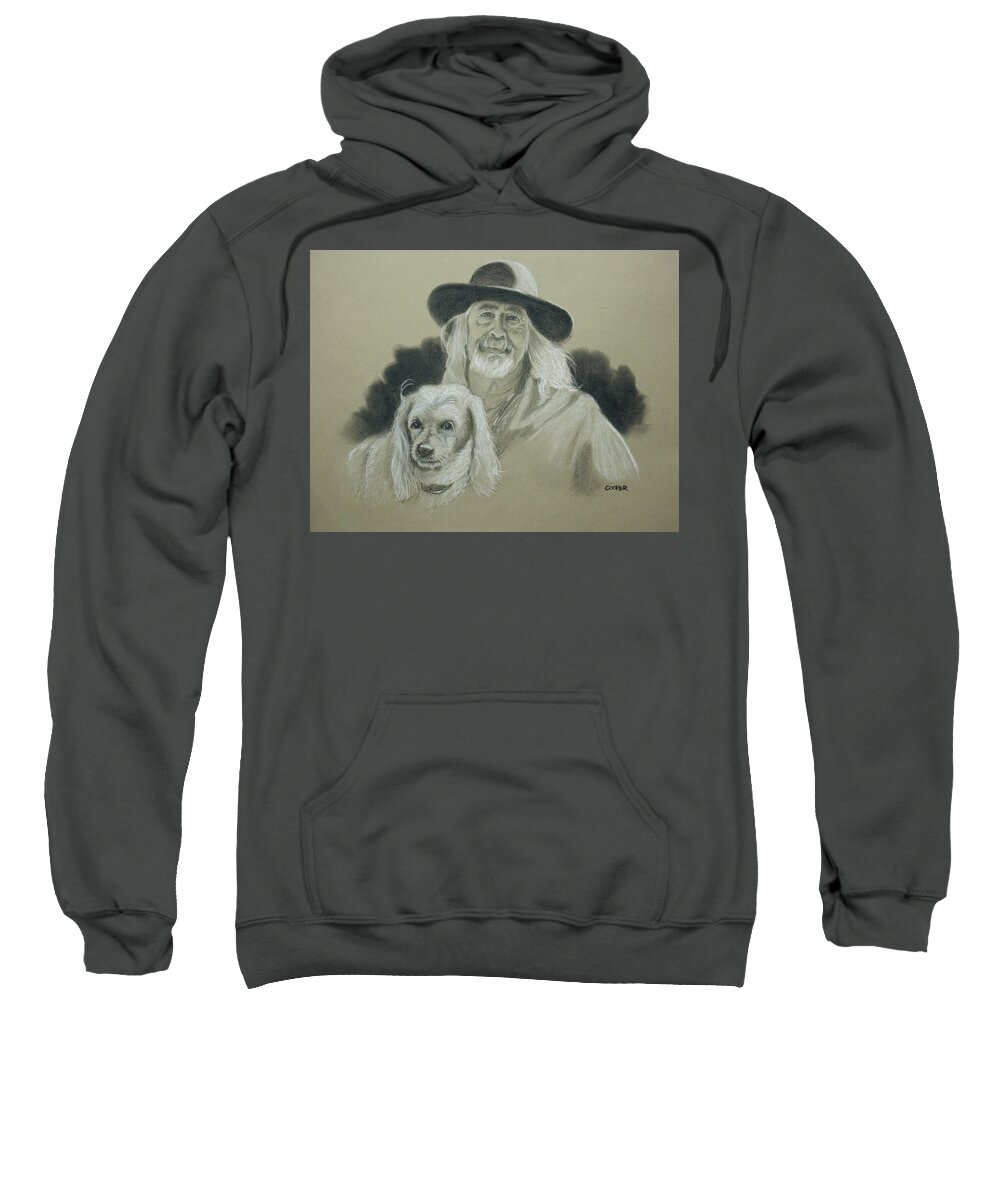 Portrait Sweatshirt featuring the drawing John and Molly by Todd Cooper