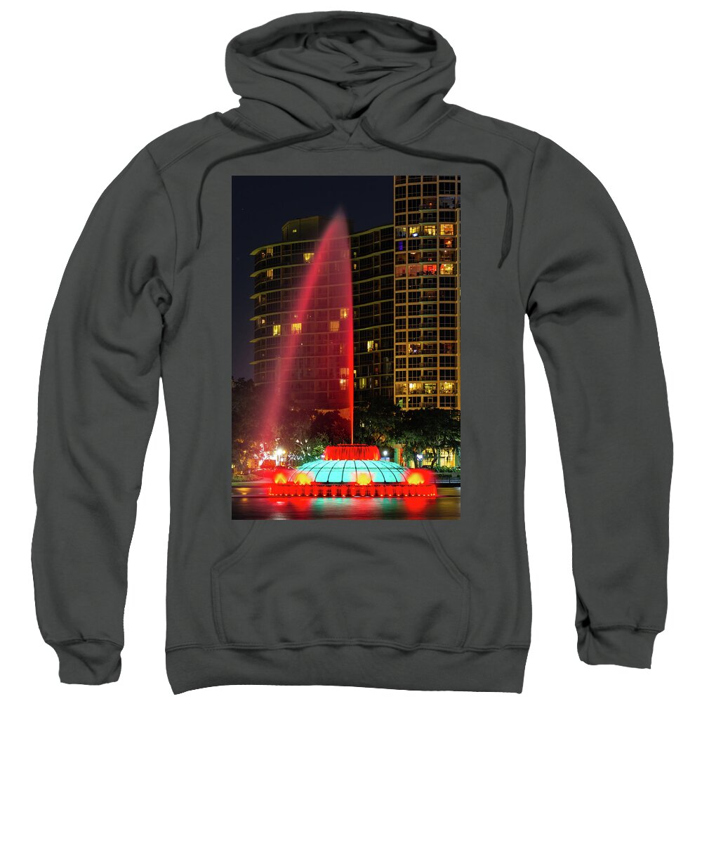 Orlando Sweatshirt featuring the photograph Lake Eola Fountain Lightshow by Stefan Mazzola