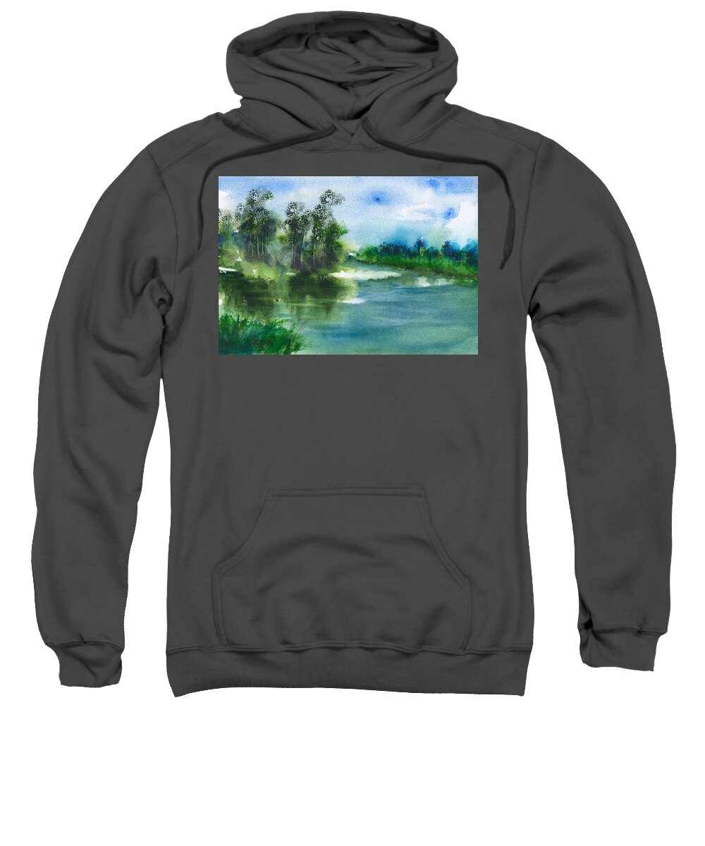 Landscape Sweatshirt featuring the painting Landscape Abstract 3 by Frank Bright