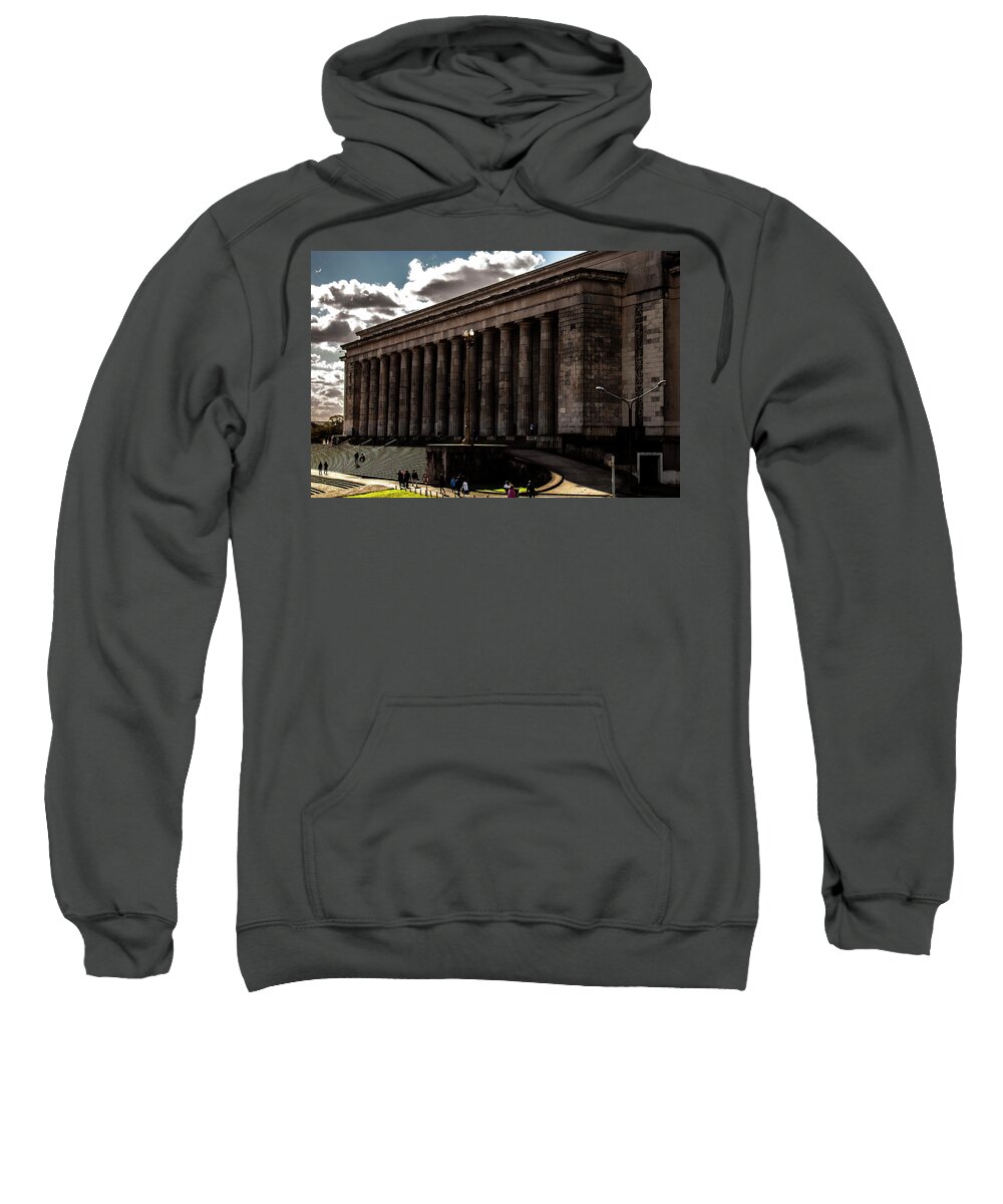B&w Sweatshirt featuring the photograph Law School from Buenos Aires by Tomas Britos