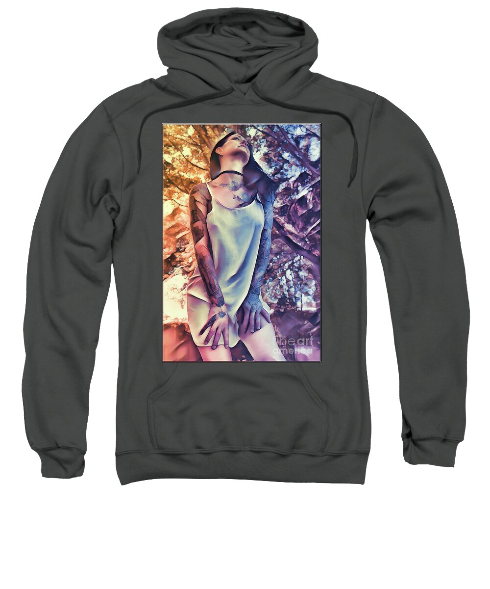 Dark Sweatshirt featuring the digital art Long For You by Recreating Creation