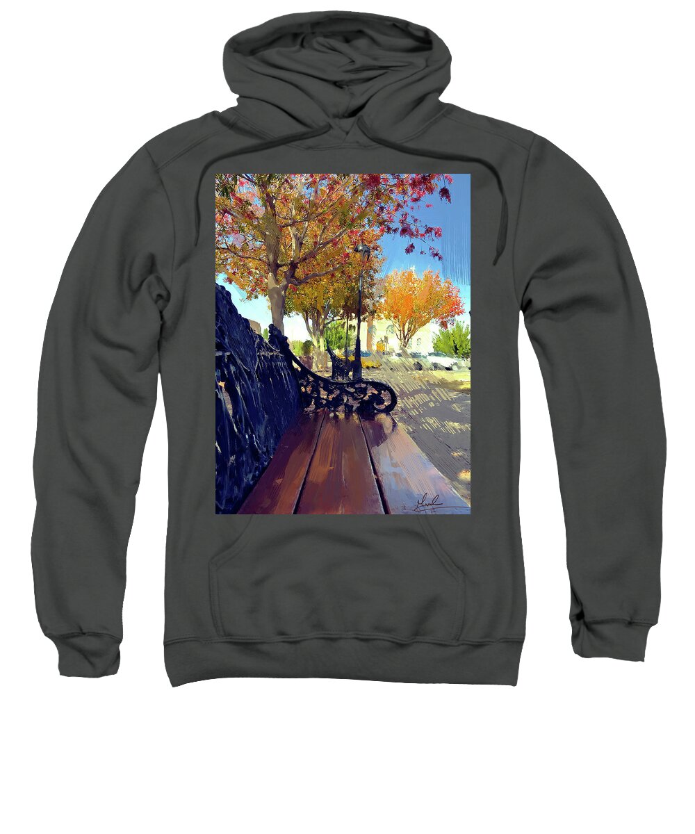 Bench Sweatshirt featuring the photograph Lonley Park Bench by GW Mireles