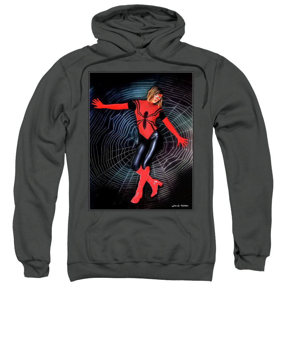 Spider Sweatshirt featuring the photograph Lost In The Web by Jon Volden