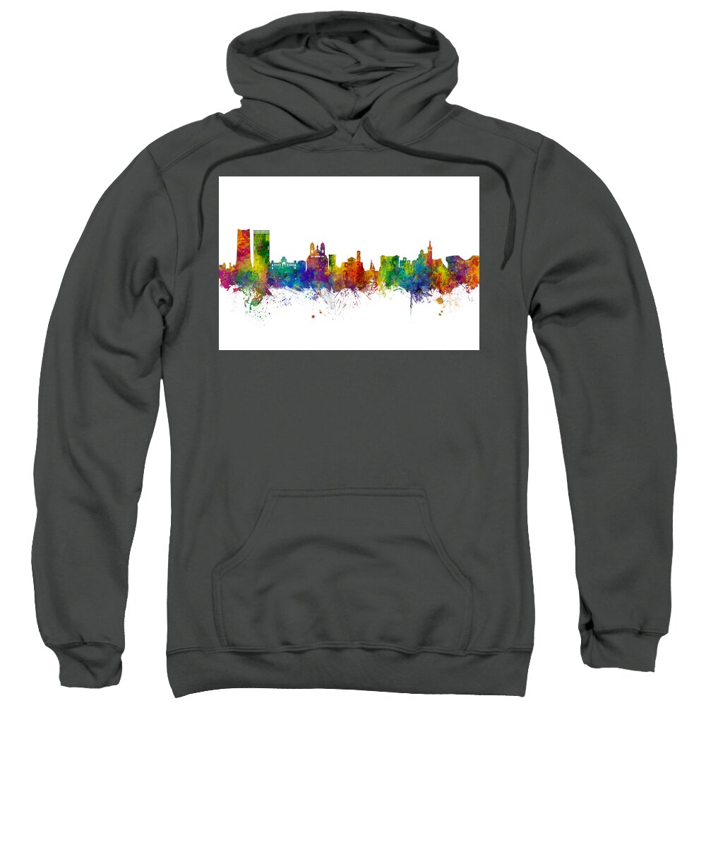 Marseille Sweatshirt featuring the digital art Marseille France Skyline by Michael Tompsett