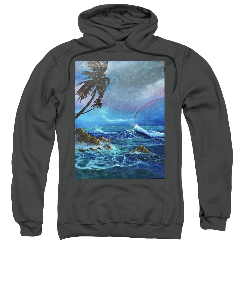 Hawaii. Maui. Seascape Sweatshirt featuring the painting Maui Hawaii by Leland Castro