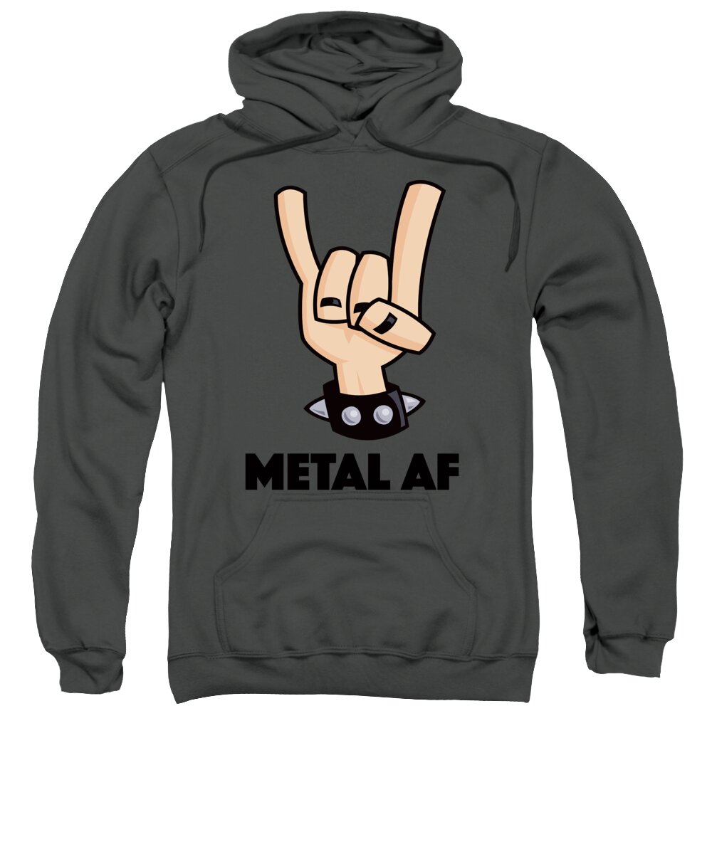 Rock Sweatshirt featuring the digital art Metal AF Devil Horns by John Schwegel