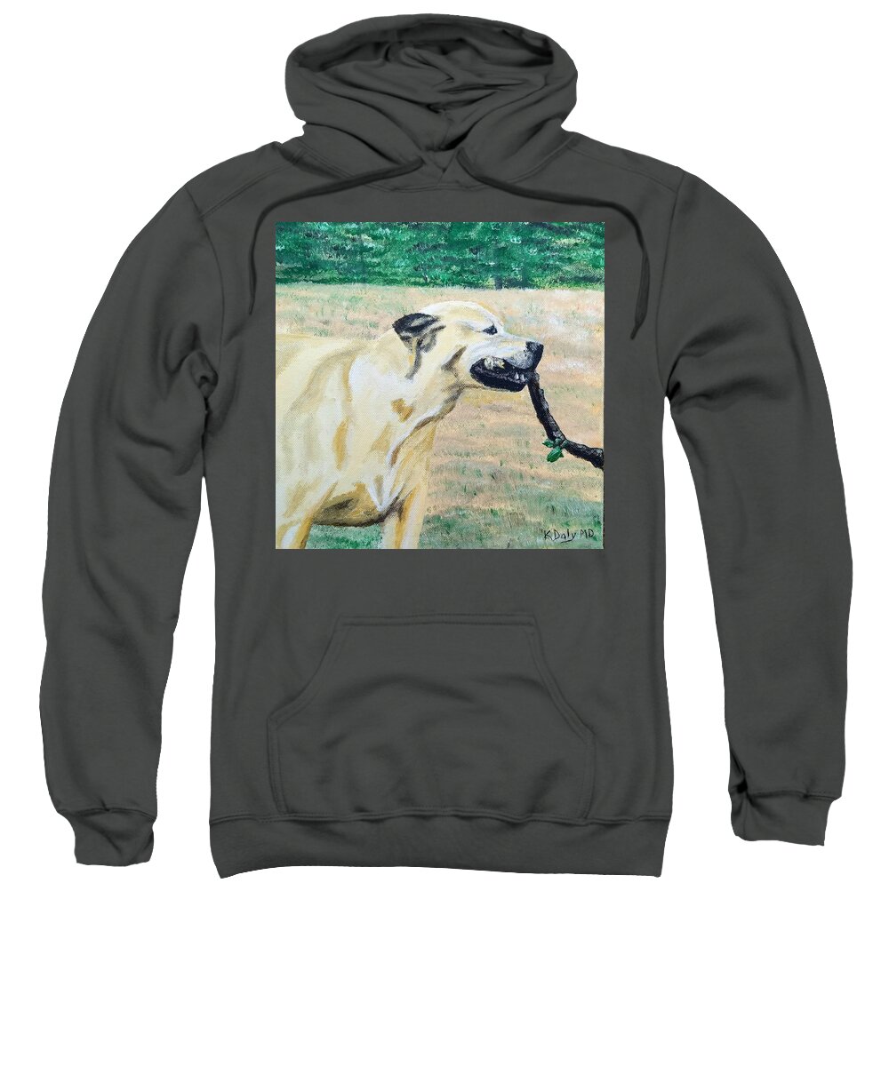Dog Sweatshirt featuring the painting Mike by Kevin Daly