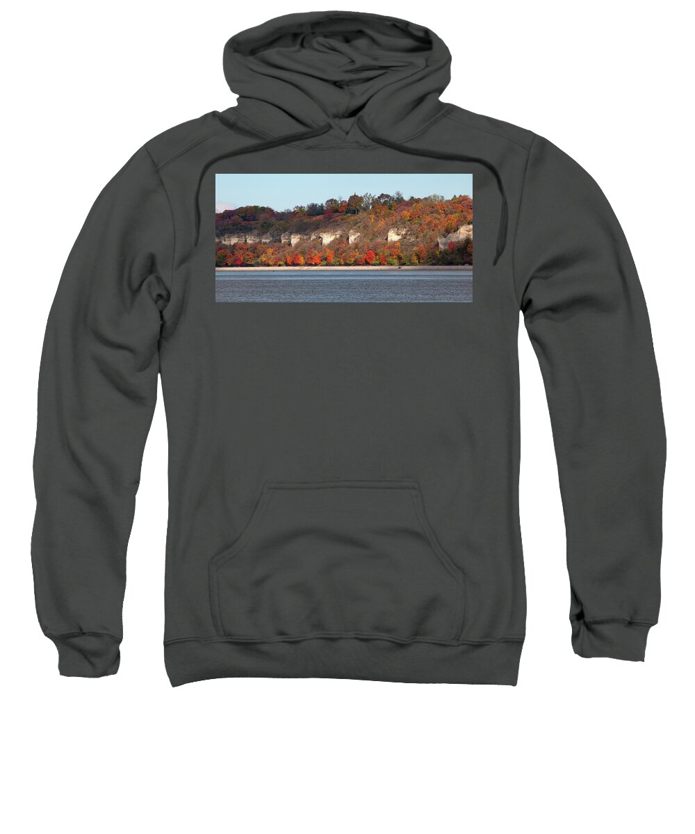 Missouri Sweatshirt featuring the photograph Mississippi River Bluffs by Steve Stuller