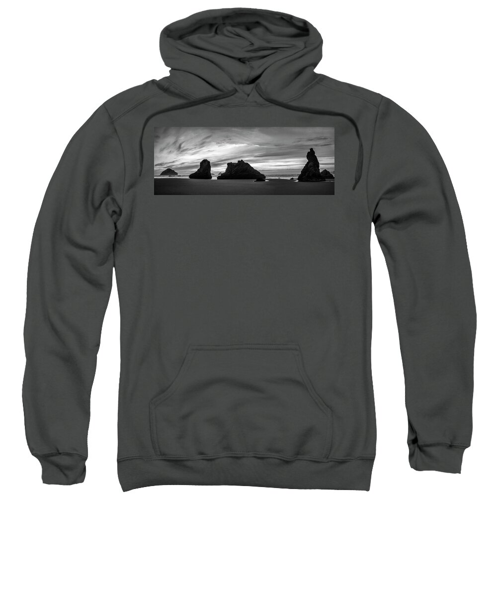 Beach Sweatshirt featuring the photograph Moody Bandon Beach by Steven Clark