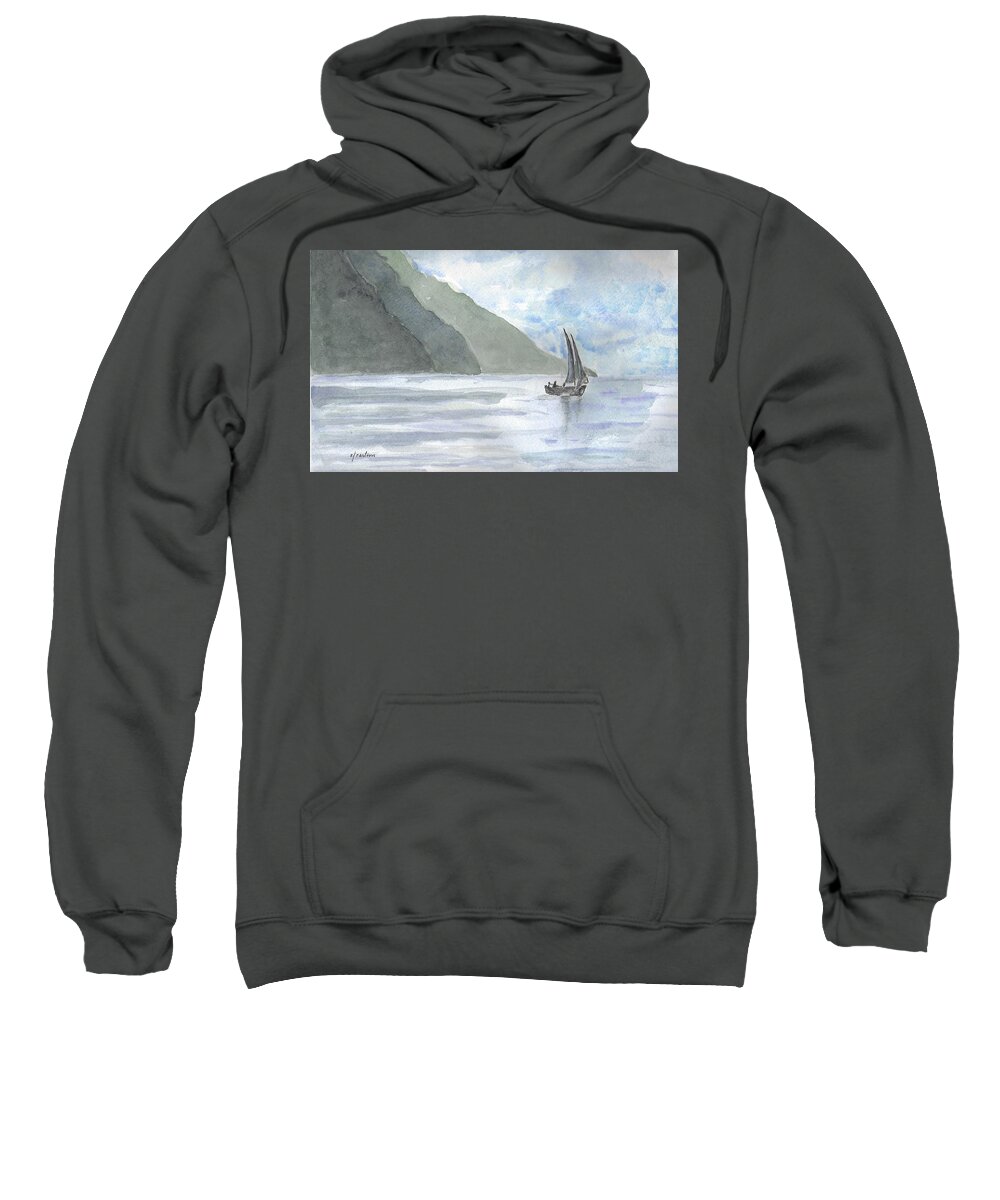 Lake Sweatshirt featuring the painting Moody Lake by Claudette Carlton