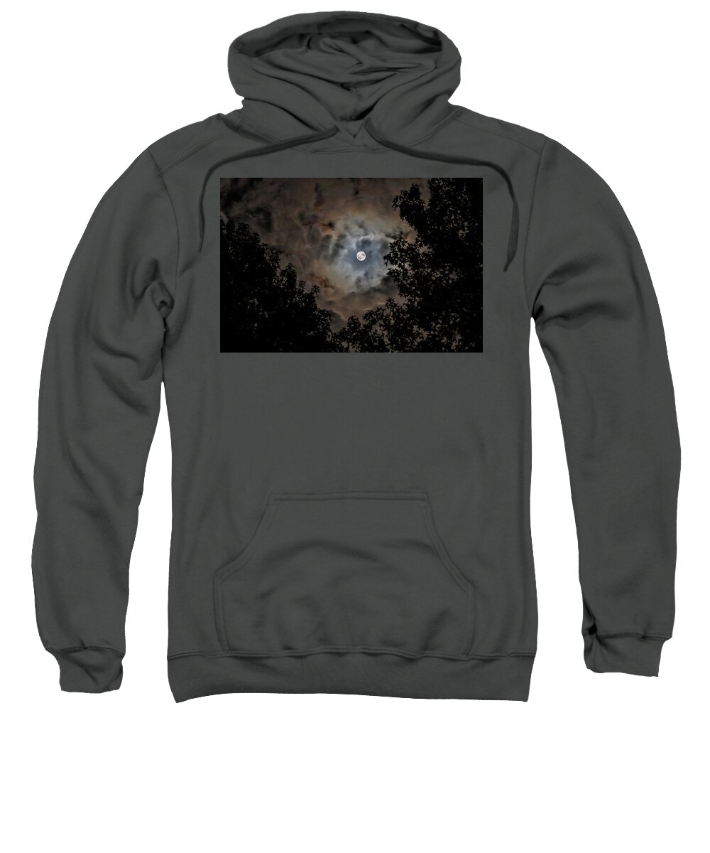 Moon Sweatshirt featuring the photograph Moon and Clouds 2 by Allin Sorenson