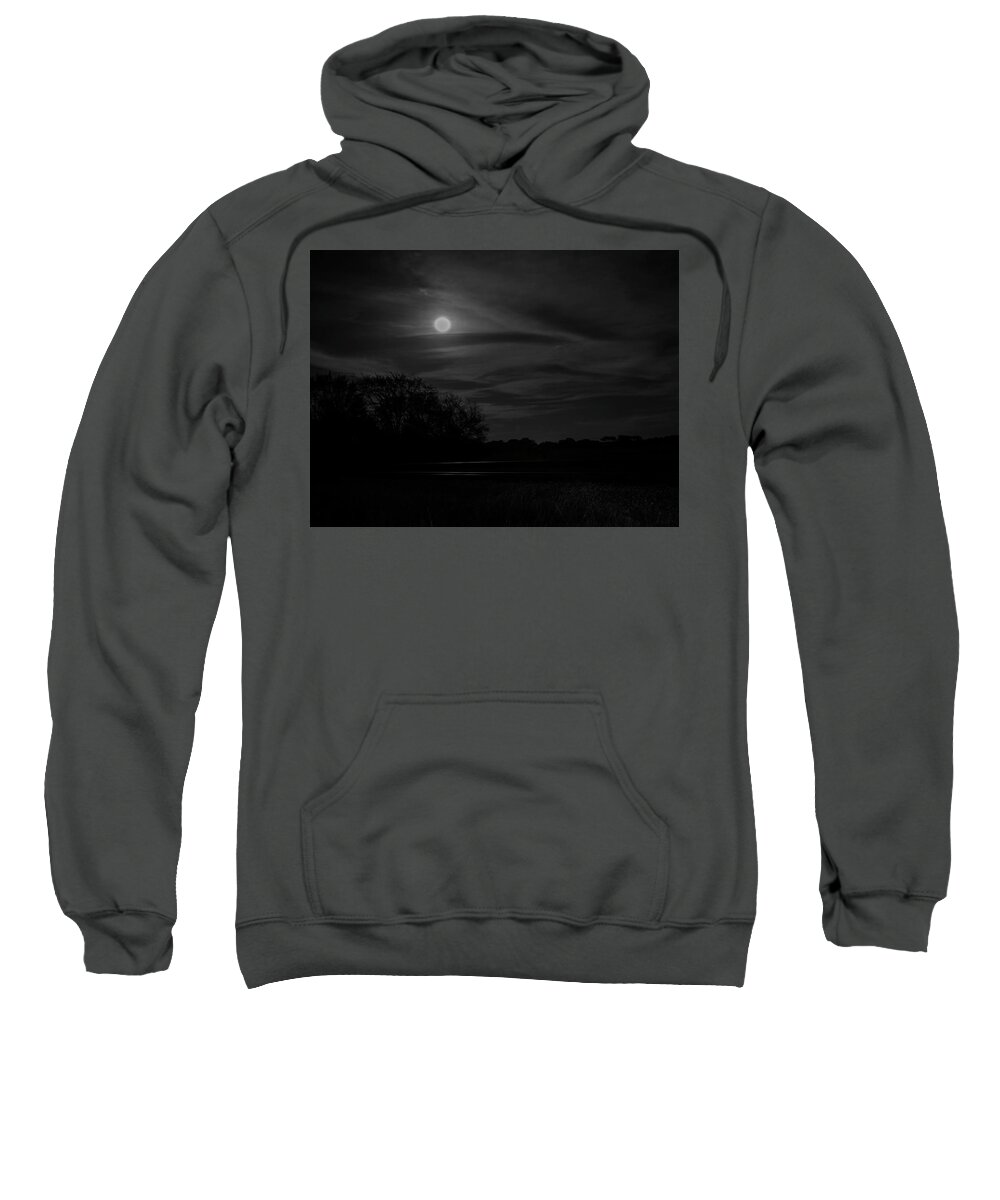 Moon Sweatshirt featuring the photograph Moonlit Tracks by Jerry Connally