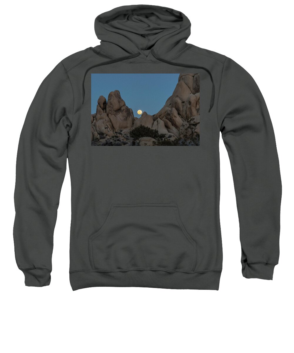 Joshua Tree Sweatshirt featuring the photograph Moonrise in the Sight by Matthew Irvin