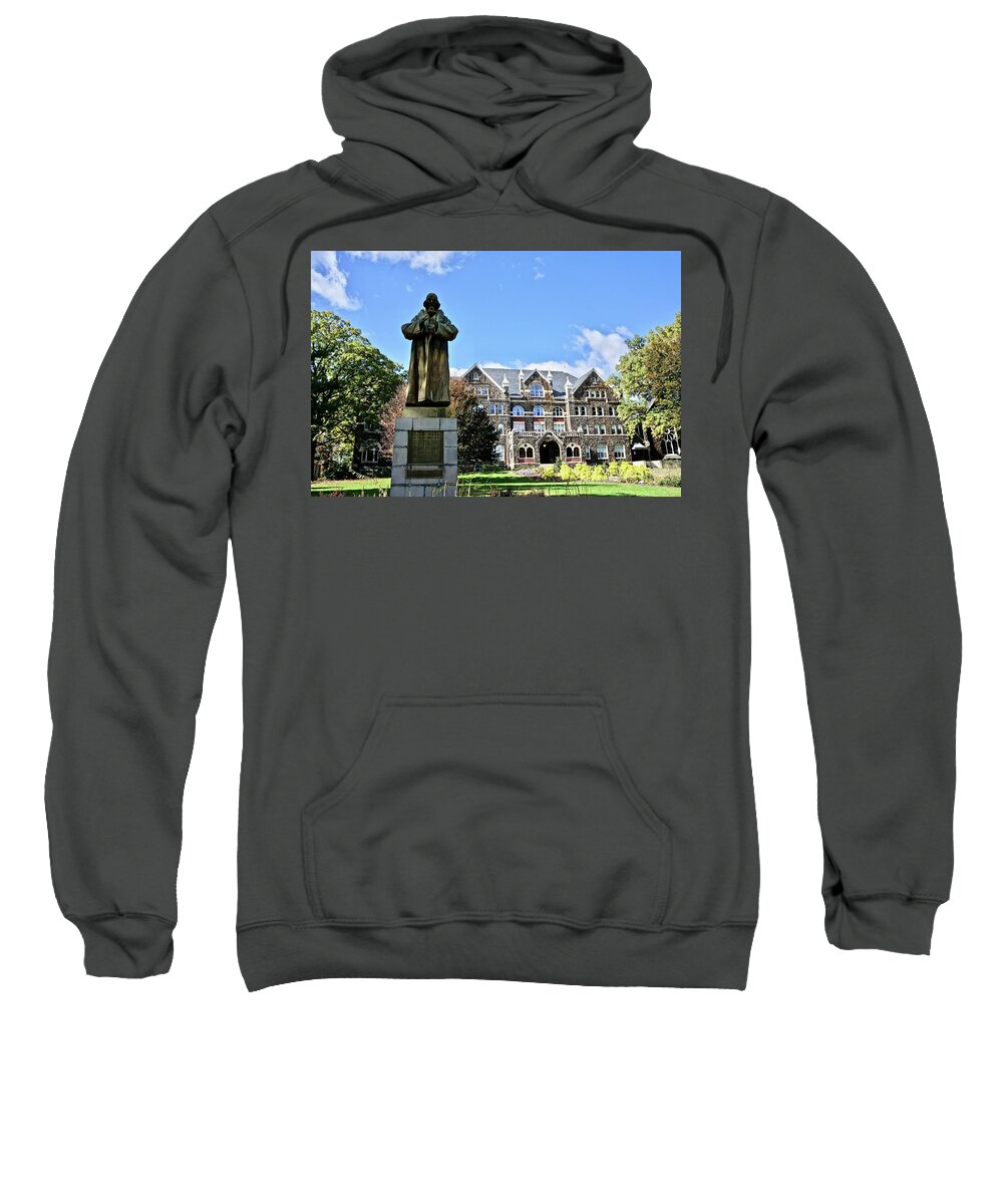 Moravian College Sweatshirt featuring the photograph Moravian College Comenius Hall by Kathy Chism