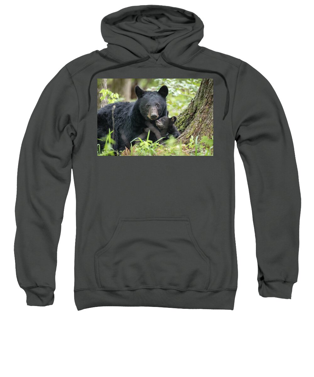 Bear Sweatshirt featuring the photograph My Mom and Me by Everet Regal