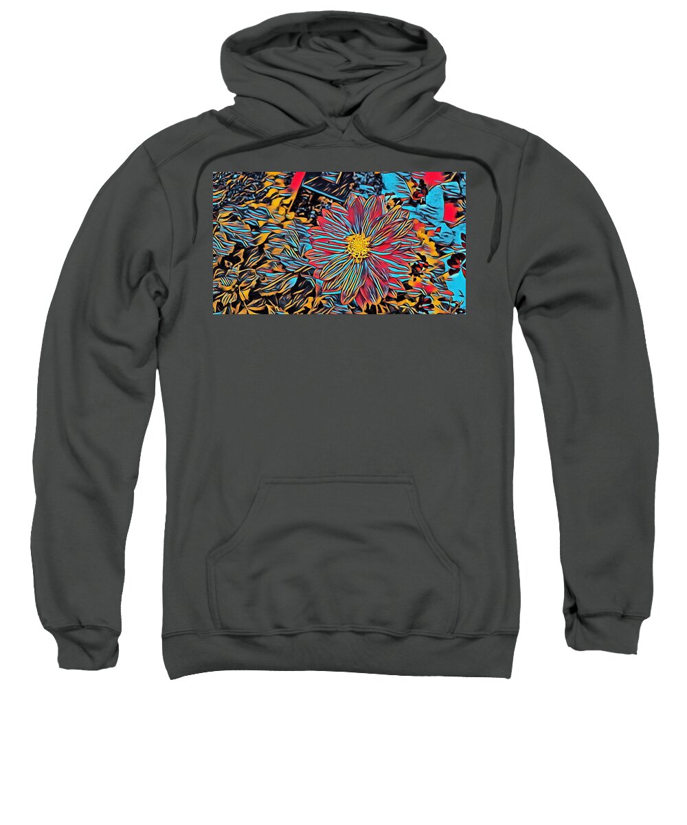Neon Sweatshirt featuring the photograph Neon flowers by Steven Wills