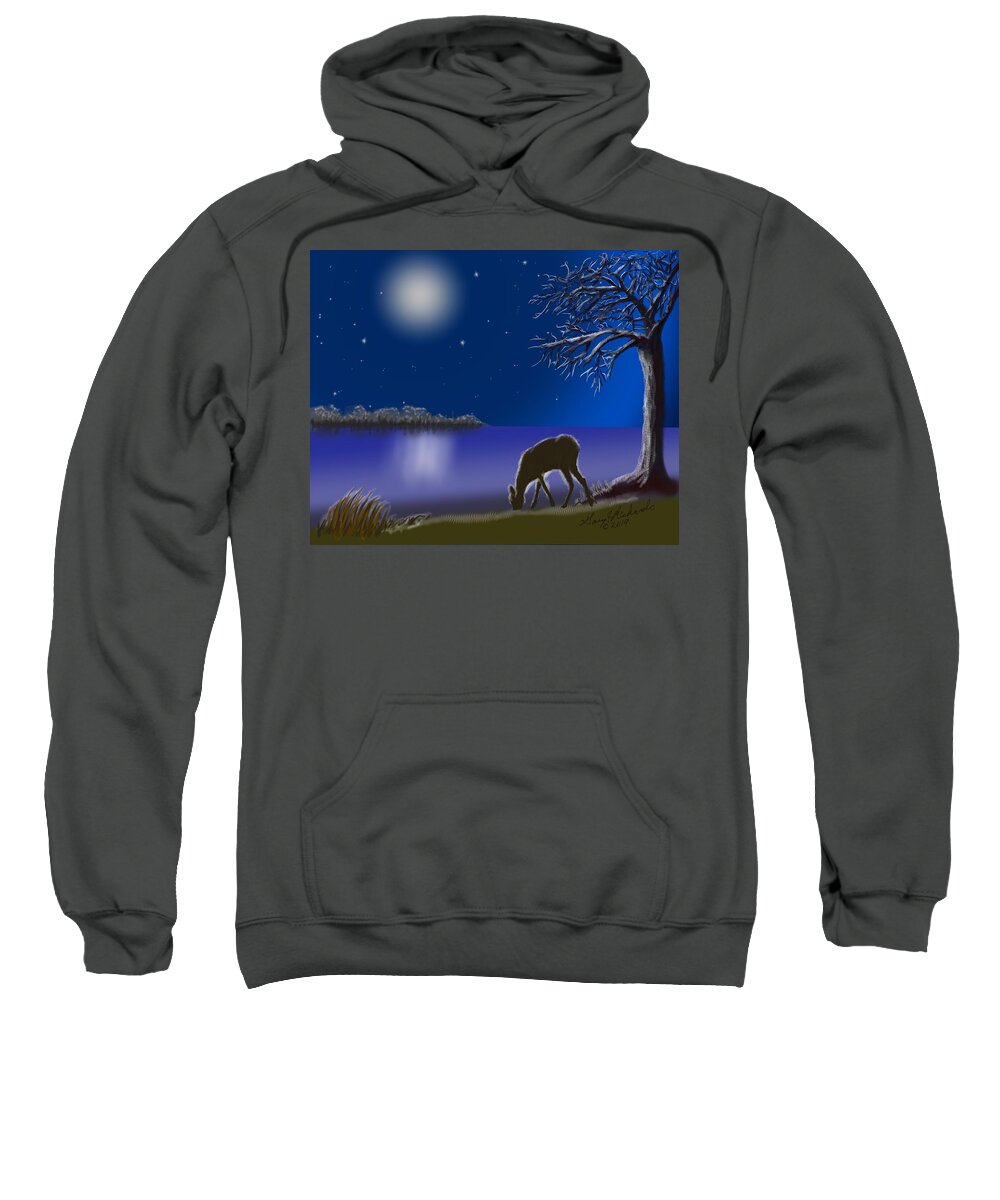Night Sweatshirt featuring the digital art Night Glow by Gary F Richards