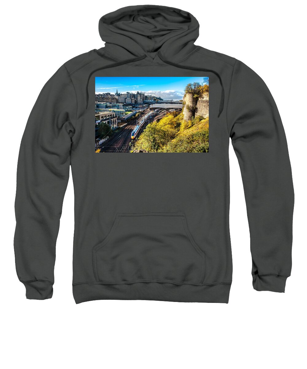 Train Sweatshirt featuring the photograph Noon Train to Kings Cross by Max Blinkhorn