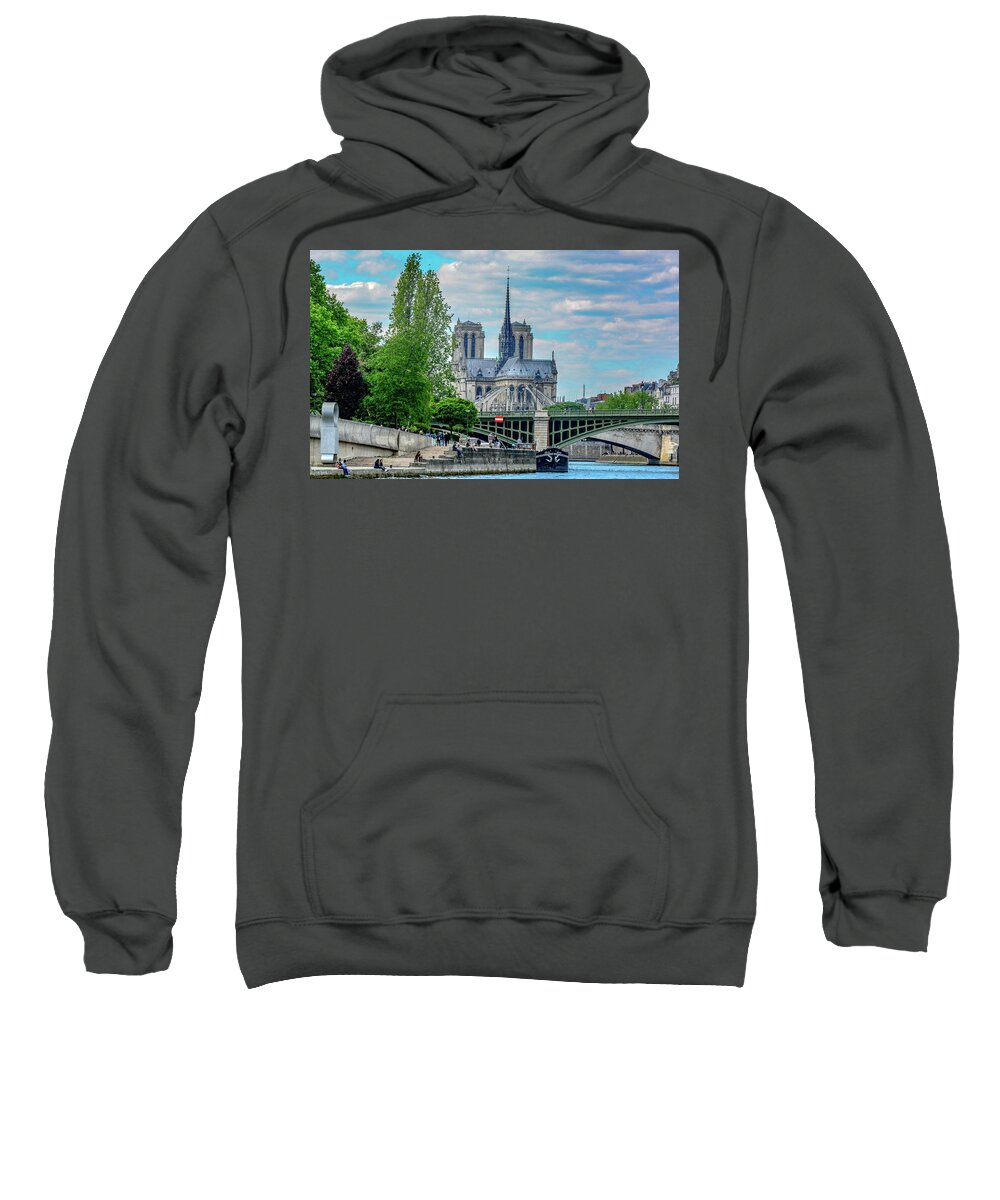 Notre Dame Sweatshirt featuring the photograph Notre Dame, Paris Beauty by Marcy Wielfaert