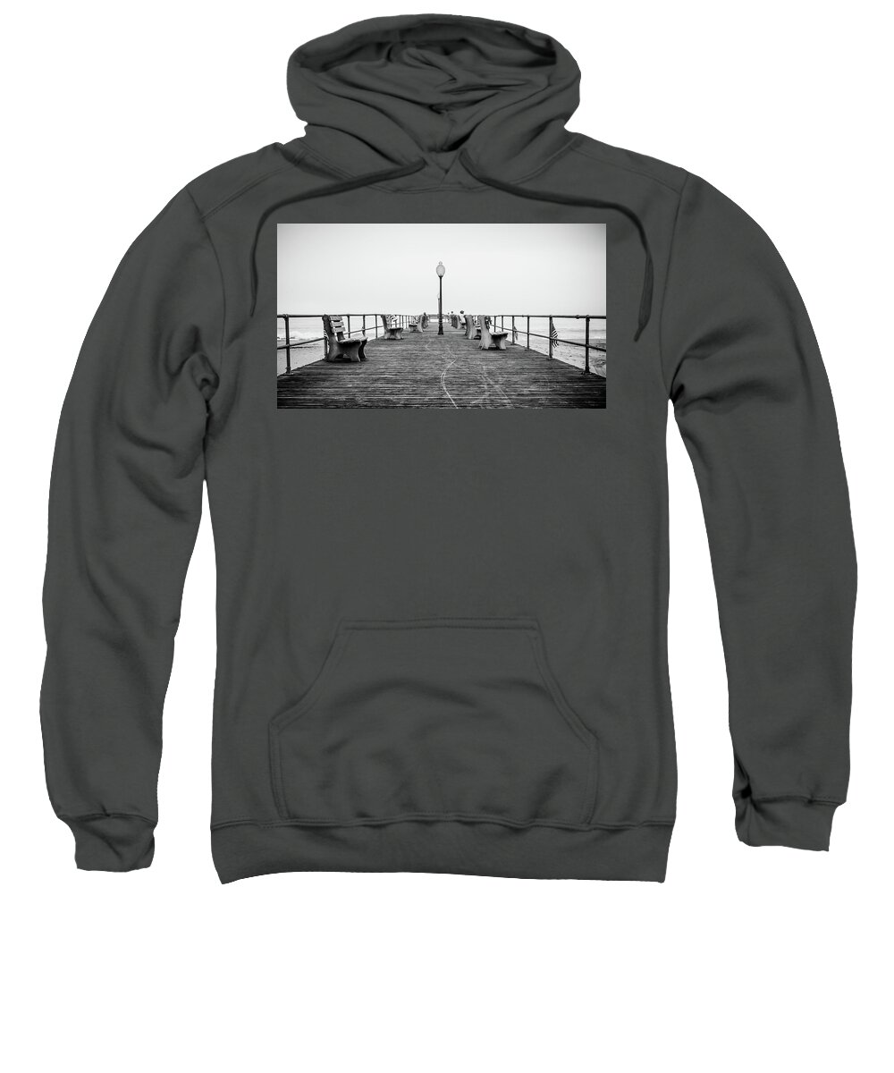 Beach Sweatshirt featuring the photograph Ocean Grove Pier 1 by Steve Stanger