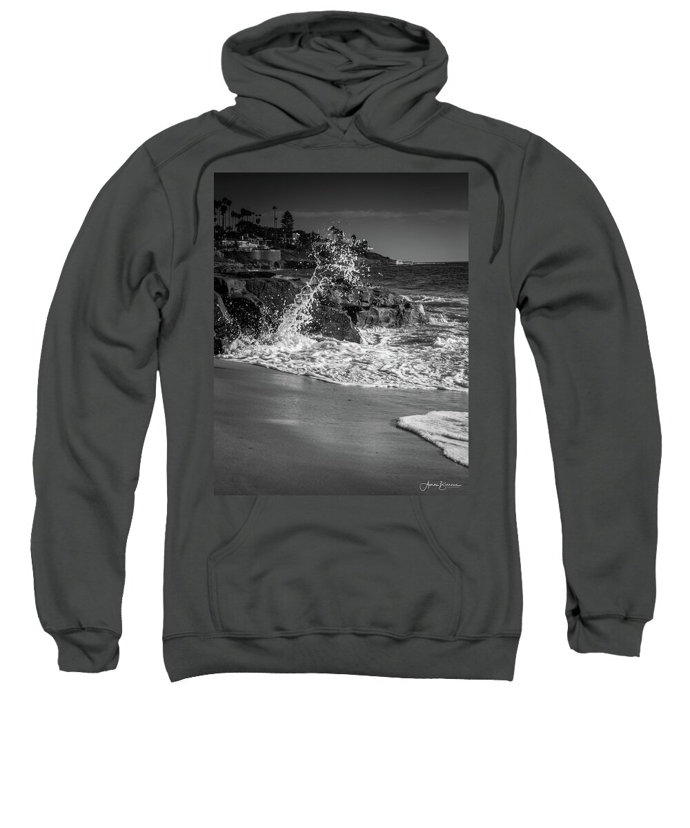 Beach Sweatshirt featuring the photograph Ocean Sprays Two by Aaron Burrows