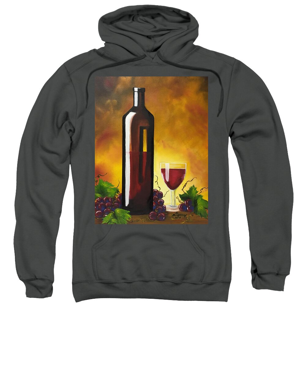 Wine Sweatshirt featuring the painting Okanagan Red by Sharon Duguay