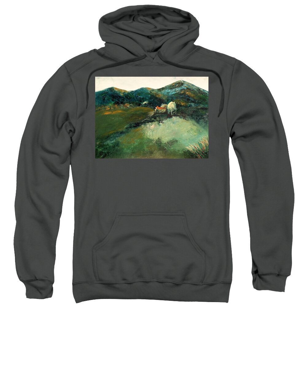 Landscape Sweatshirt featuring the painting Our Tuscan Villa View by Kim Shuckhart Gunns