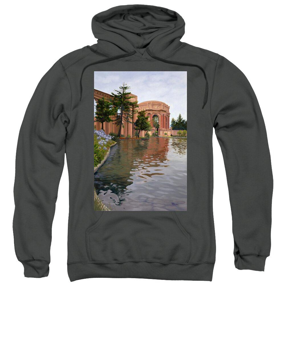 Palace Of Fine Arts Sweatshirt featuring the painting Palace of Fine Arts by Sandy Fisher
