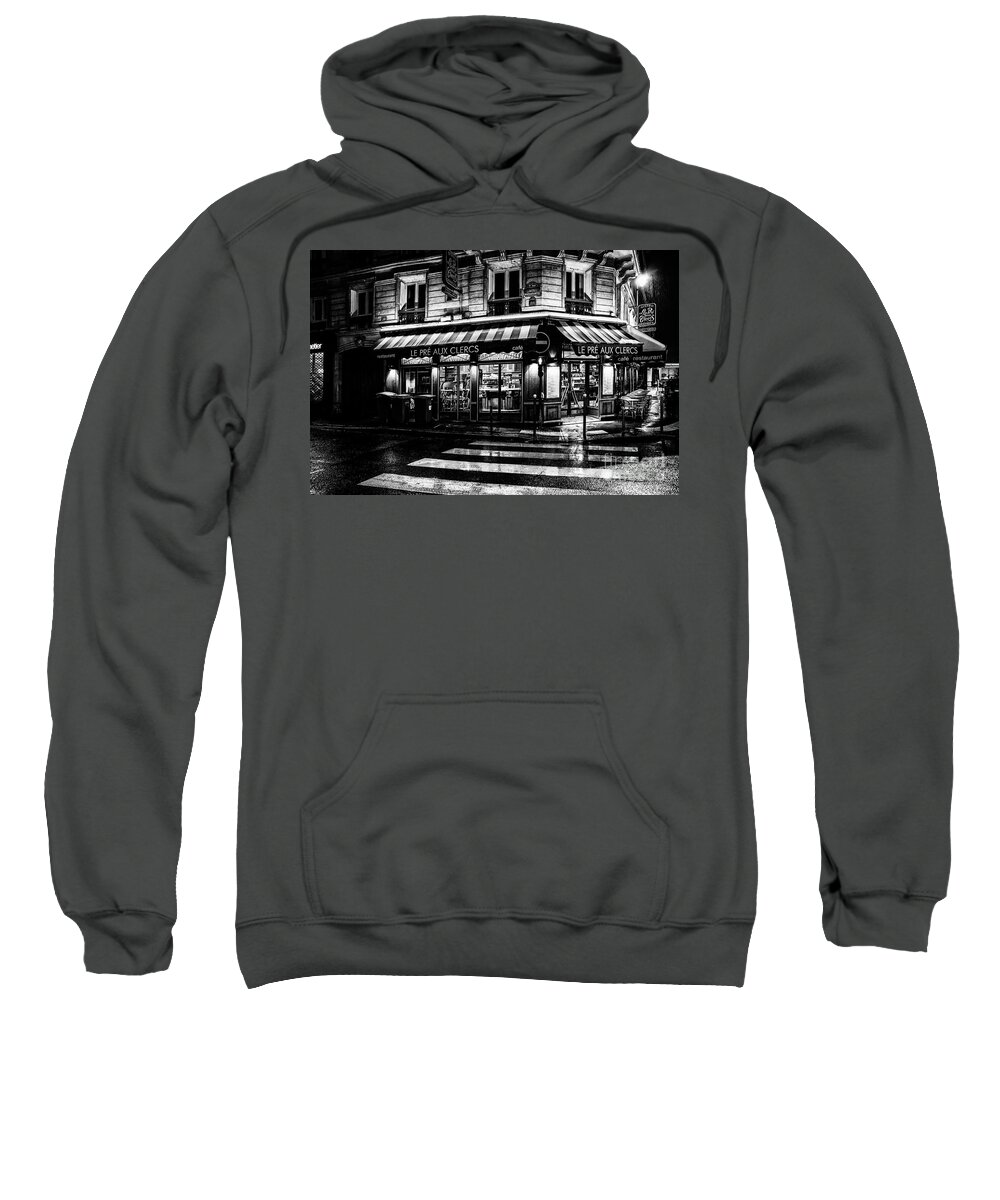 French Bistro Sweatshirt featuring the photograph Paris at Night French Bistro by M G Whittingham
