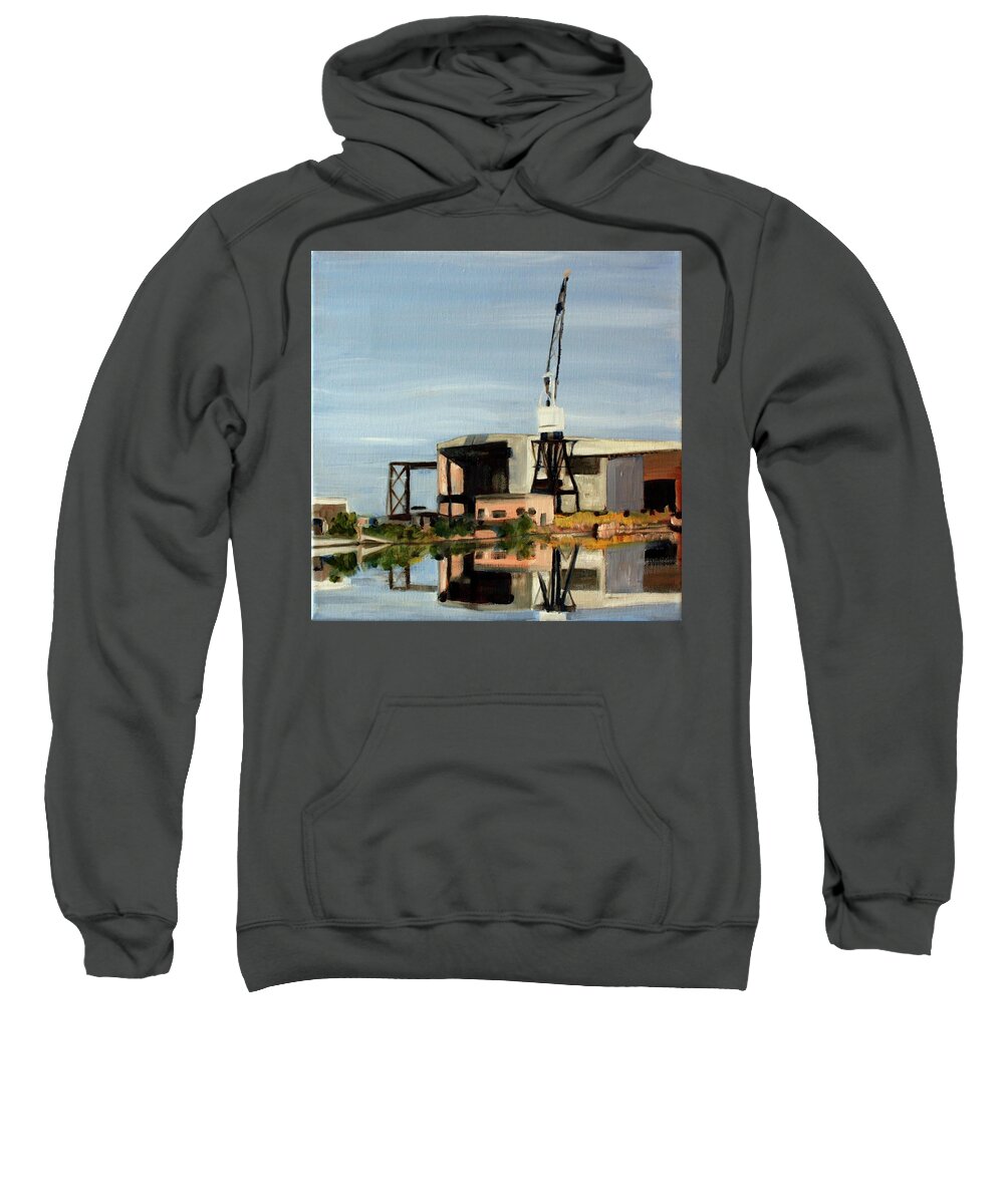 Landscape Sweatshirt featuring the painting Port Weller by Sarah Lynch