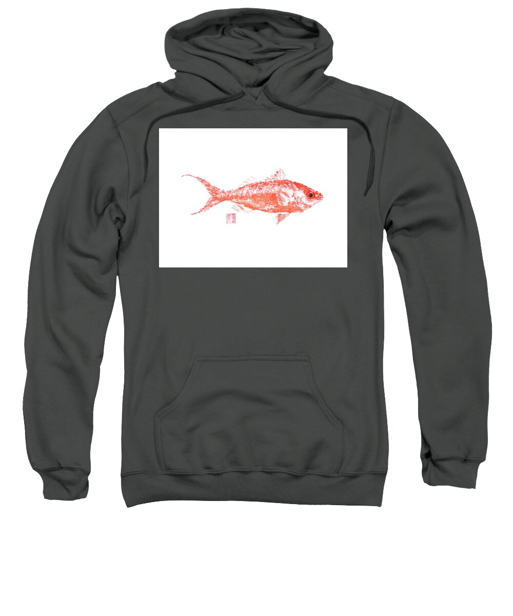 Fish Sweatshirt featuring the painting Queen Snapper by Adrienne Dye
