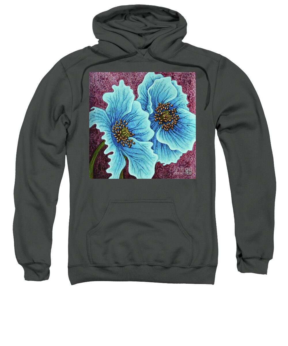 Poppy Sweatshirt featuring the painting Quiet Contemplation by Amy E Fraser