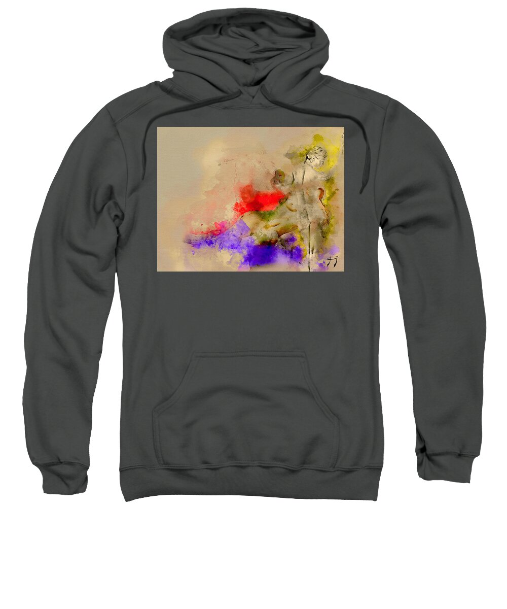 Watercolor Sweatshirt featuring the painting Recess of a Dream by Carlos Paredes Grogan