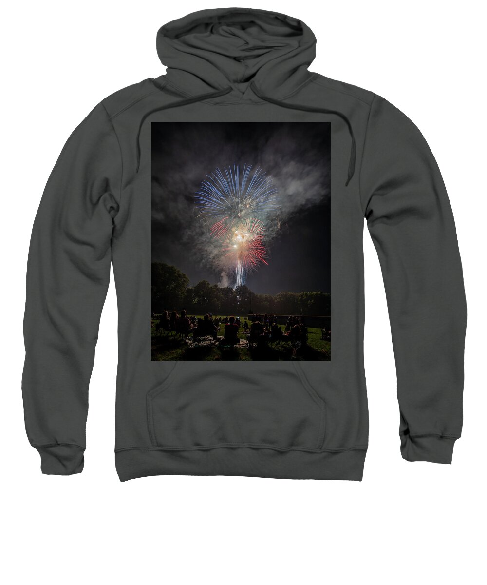Fireworks Sweatshirt featuring the photograph Red White and Boom by Arthur Oleary