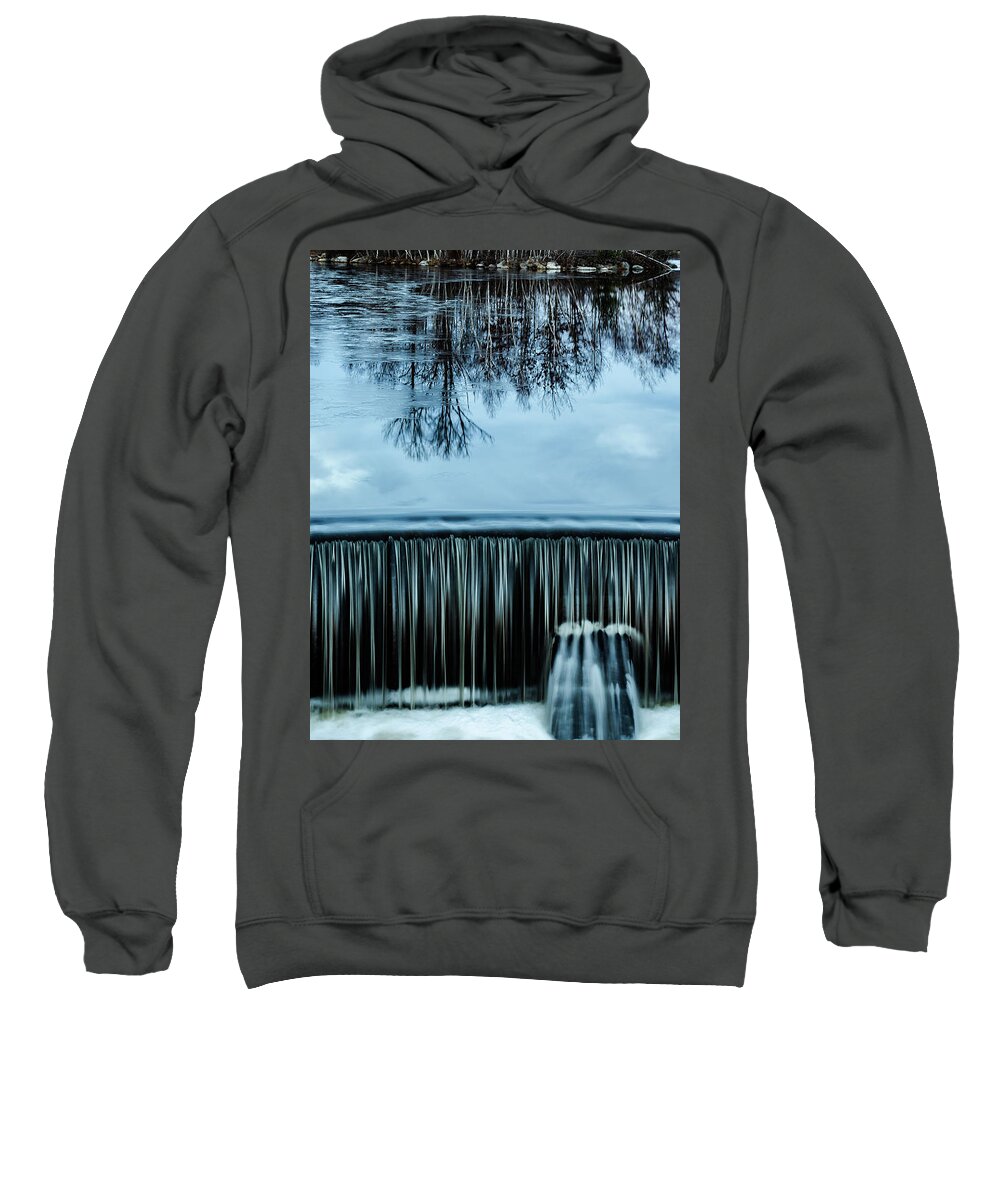 Winter Sweatshirt featuring the pyrography Reflection of Trees by William Bretton