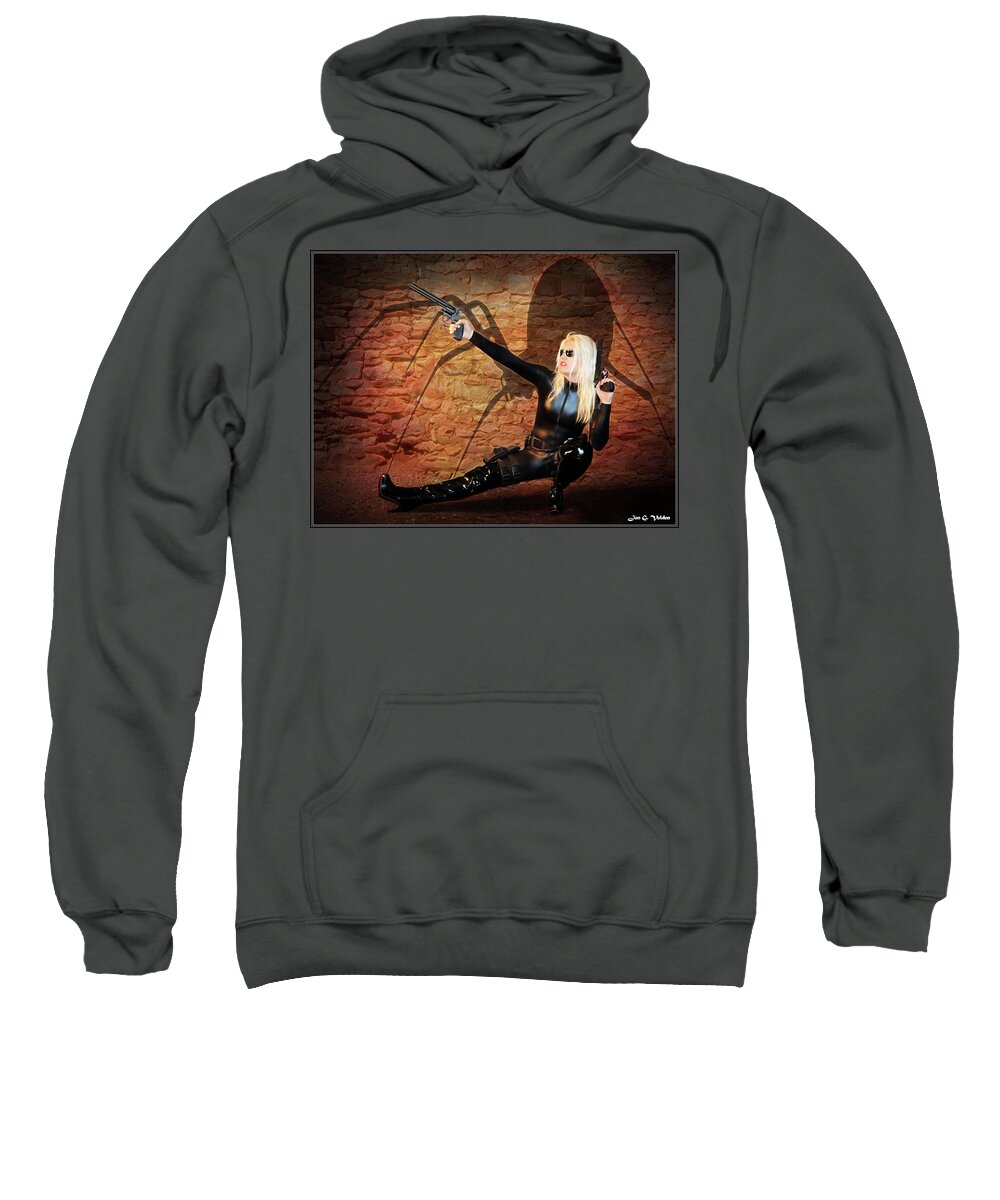 Black Sweatshirt featuring the photograph Rise Of The Black Widow by Jon Volden