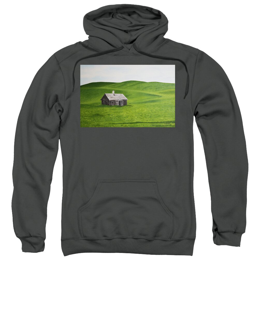 Landscape Sweatshirt featuring the painting Roads Forgotten by Gabrielle Munoz