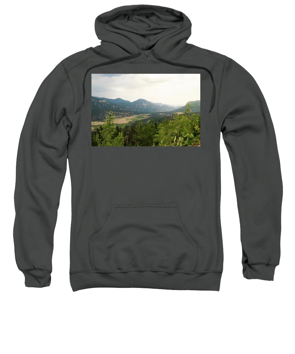 Mountain Sweatshirt featuring the photograph Rocky Mountain Overlook by Nicole Lloyd