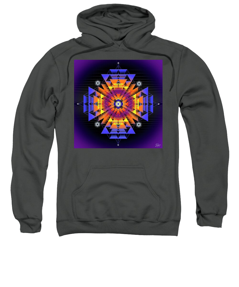 Endre Sweatshirt featuring the digital art Sacred Geometry 739 by Endre Balogh