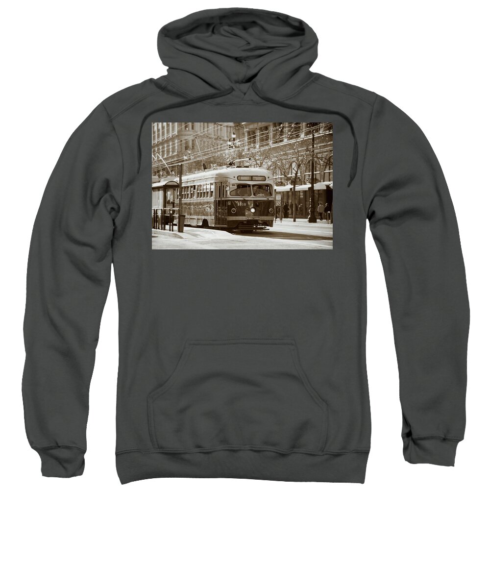 Vintage Streetcar Sweatshirt featuring the photograph San Francisco F Line Streetcar by David Smith
