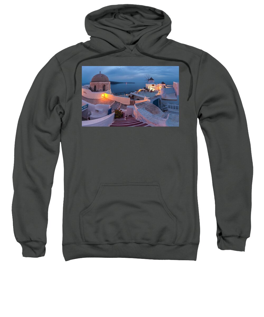 Greece Sweatshirt featuring the photograph Santorini by Evgeni Dinev
