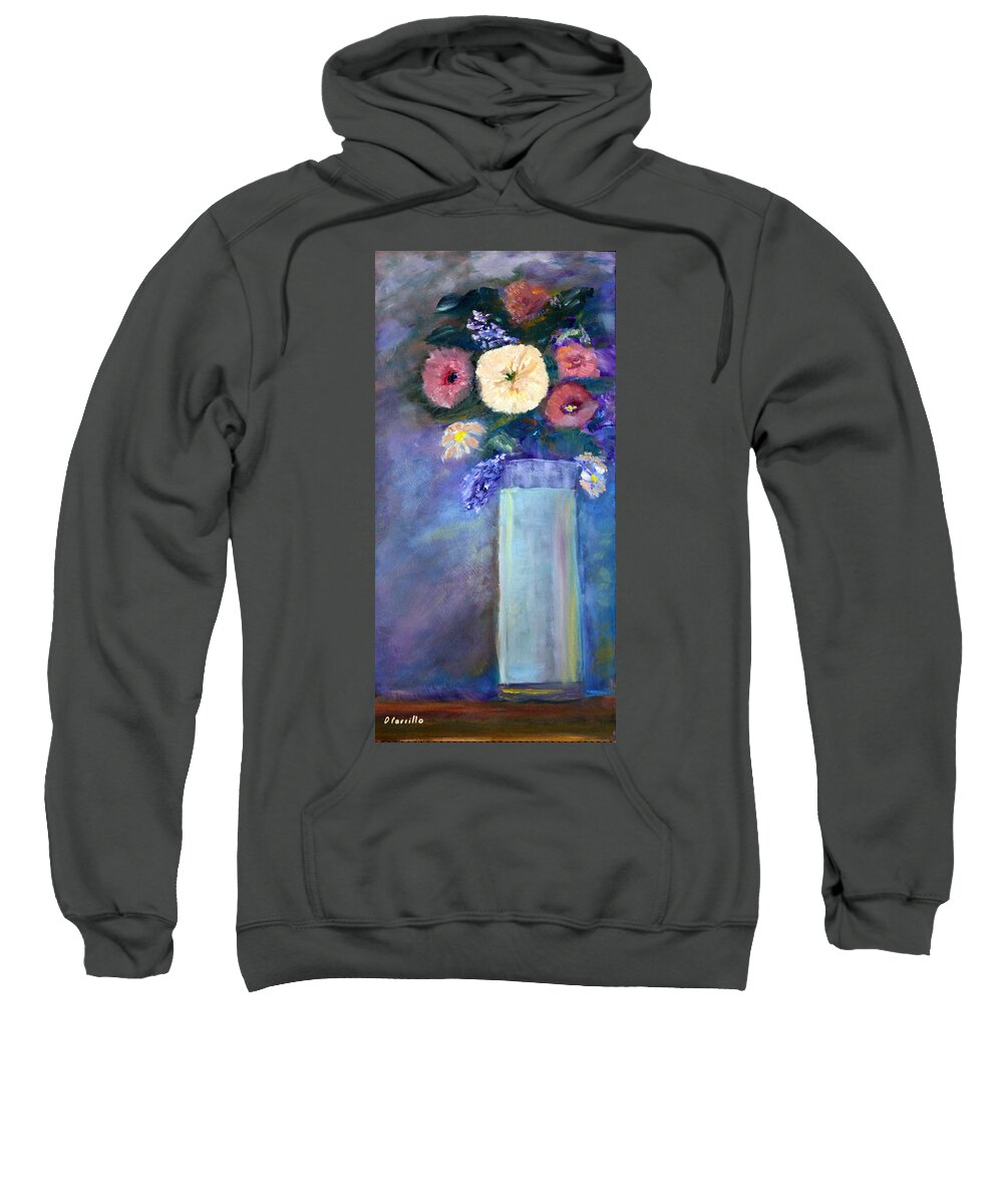 Still Life Sweatshirt featuring the painting Serenity by Donna Carrillo
