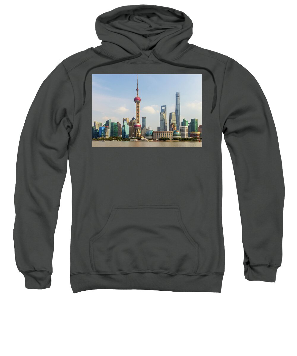 China Sweatshirt featuring the photograph Shanghai City View by Aashish Vaidya