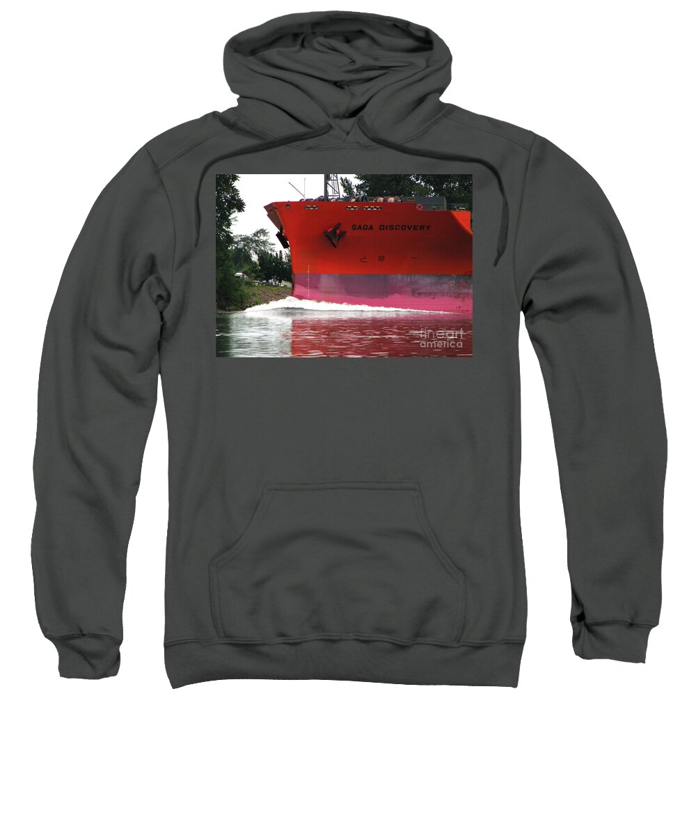 Ships Sweatshirt featuring the photograph Ship 4 on the Columbia River by Rich Collins
