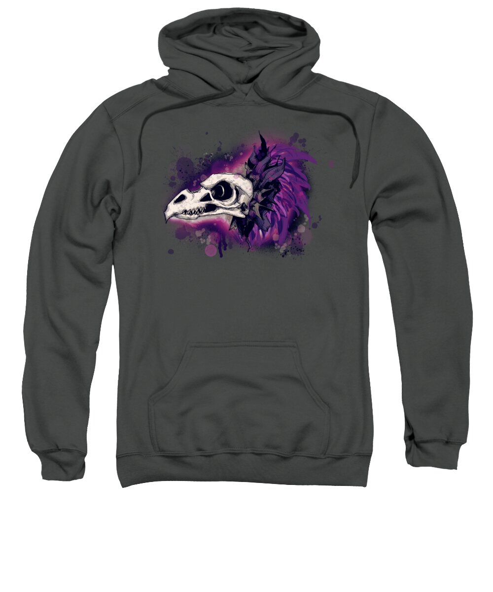 Skeksis Skull Sweatshirt featuring the drawing Skeksis Skull by Ludwig Van Bacon