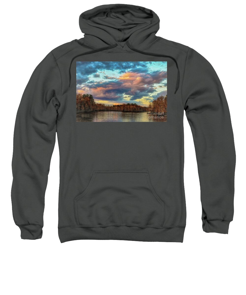 Sunset Sweatshirt featuring the photograph Skies A Glow by Kathy Baccari