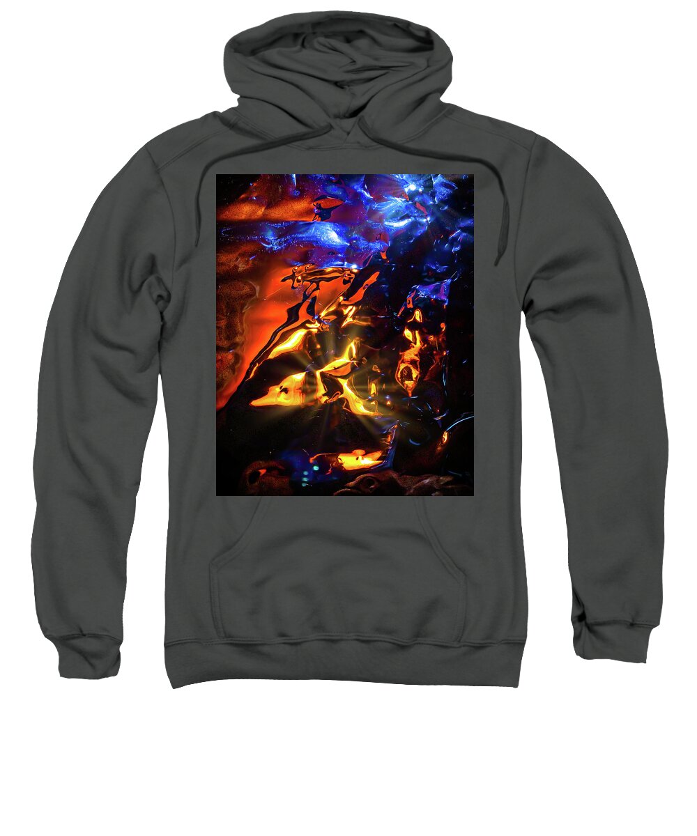 Abstract Sweatshirt featuring the digital art Sunset and Moonrise Fauna by Liquid Eye