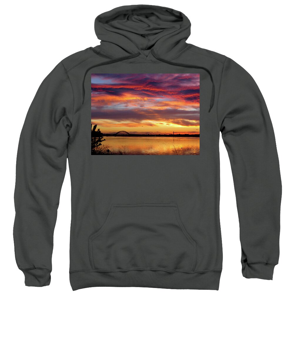 Sunsets Sweatshirt featuring the photograph Sunset on the Delaware No. Two by Linda Stern